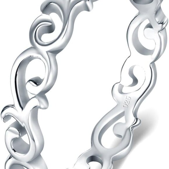 925 Sterling Silver Ring Celtic Knot Heart High Polish Tarnish Resistant Eternit - Picture 1 of 4